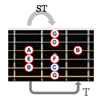 Diagram 2: The Setting of a Guitar Fretboard